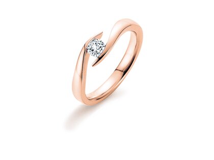 Bague de fiançailles Twist en 9K or rose avec diamant 0,03ct