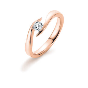 Bague de fiançailles Twist en 9K or rose avec diamant 0,03ct