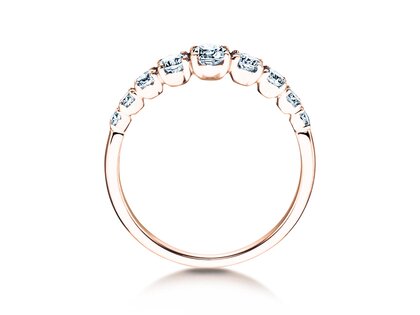 Bague de fiançailles 9 Diamonds dans 14K or rose avec diamants 0,43ct G/SI