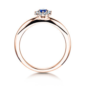 Bague de fiançailles Lovely dans 14K or rose avec saphir 0,33ct et diamants 0,40ct