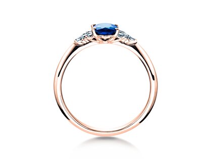 Bague de fiançailles Vivid en 14K or rose avec saphir 1,00ct et diamants 0,12ct