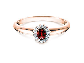 Bague de fiançailles Jolie dans 18K or rose avec rubis 0,25ct et diamants 0,06ct