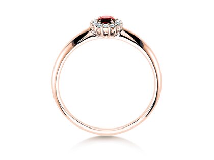 Bague de fiançailles Jolie dans 18K or rose avec rubis 0,25ct et diamants 0,06ct