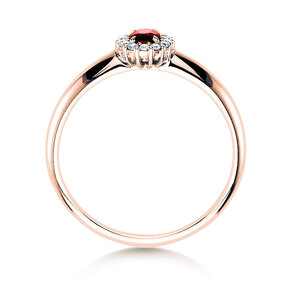 Bague de fiançailles Jolie dans 18K or rose avec rubis 0,25ct et diamants 0,06ct
