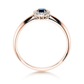 Bague de fiançailles Jolie dans 18K or rose avec saphir 0,25ct et diamants 0,06ct