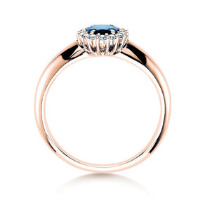 Bague de fiançailles Windsor dans 14K or rose avec saphir 0,60ct et diamants 0,12ct