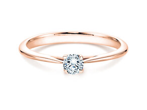 Bague de fiançailles Delight en 9K or rose avec diamant 0,05ct G/SI
