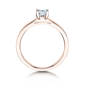 Bague de fiançailles Princess en 9K or rose avec diamant 0,15ct G/SI