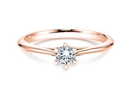 Bague de fiançailles Heaven 6 en 14K or rose avec diamant de laboratoire 0,25ct E/VS