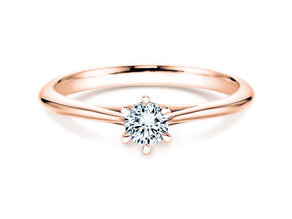 Bague de fiançailles Heaven 6 en 14K or rose avec diamant de laboratoire 0,25ct E/VS