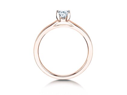 Bague de fiançailles Princess dans 14K or rose avec diamant 0,25ct G/SI
