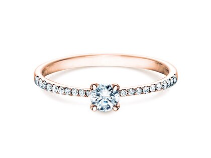 Bague de fiançailles Grace dans 18K or rose avec diamants 0,70ct G/SI