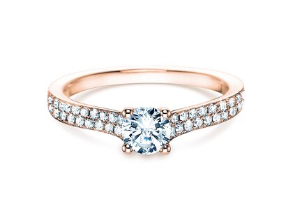 Bague de fiançailles Claire dans 18K or rose avec diamants 0,70ct G/SI