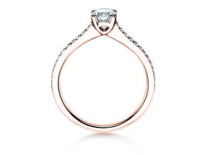 Bague de fiançailles Claire dans 18K or rose avec diamants 0,70ct G/SI