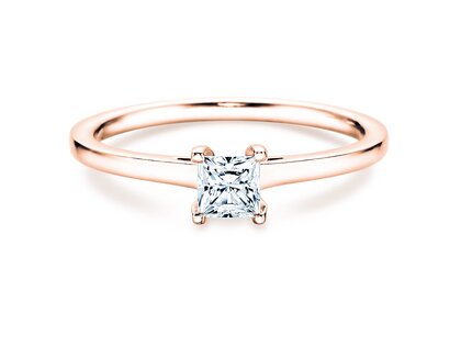 Bague de fiançailles Princess dans 18K or rose avec diamant 1,00ct G/SI