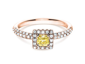 Bague de fiançailles Sophie en 18K or rose avec diamants 1,02ct