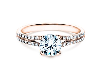 Bague de fiançailles Dynasty dans 18K or rose avec diamants 1,27ct G/SI