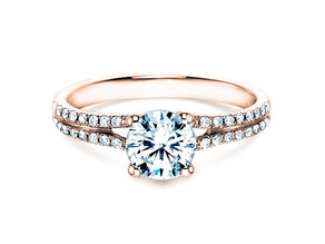 Bague de fiançailles Dynasty dans 18K or rose avec diamants 1,27ct G/SI