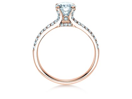 Bague de fiançailles Dynasty dans 18K or rose avec diamants 1,27ct G/SI