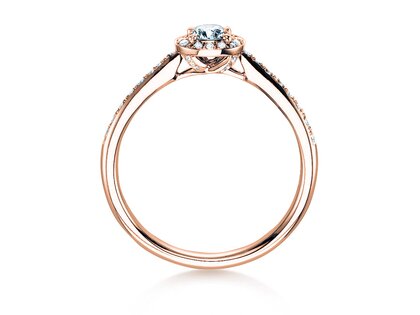 Bague de fiançailles Halo Petite dans 18K or rose avec diamants 0,50ct G/SI