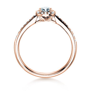 Bague de fiançailles Halo Petite dans 18K or rose avec diamants 0,50ct G/SI