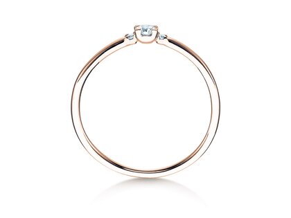 Bague de fiançailles  en 9K or rose avec diamants 0,10ct G/SI