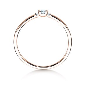 Bague de fiançailles  en 9K or rose avec diamants 0,10ct G/SI