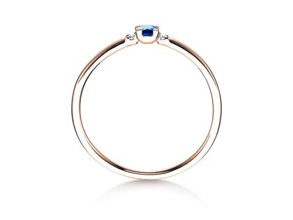 Bague de fiançailles Vivid Petite en 14K or rose avec saphir 0,08ct et diamants 0,02ct