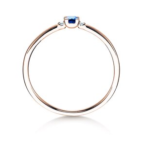 Bague de fiançailles Vivid Petite en 14K or rose avec saphir 0,08ct et diamants 0,02ct