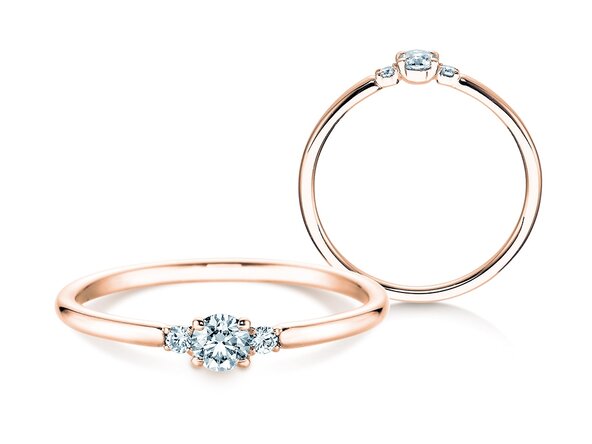 Bague de fiançailles Vivid Petite Diamond en or rose