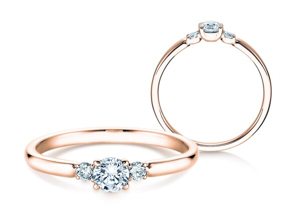 Bague de fiançailles Vivid Petite Diamond en 18K or rose avec diamants 0,30ct G/SI