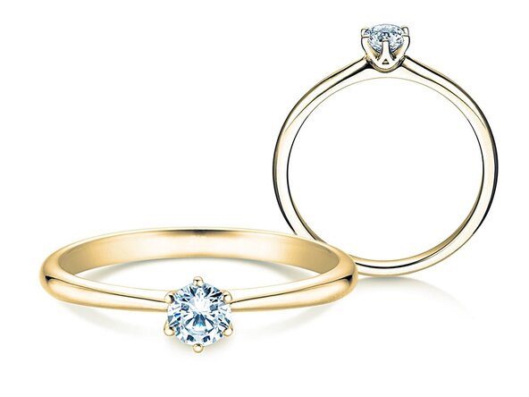Bague de fiançailles Spirit dans 14K or jaune avec diamant 0,25ct H/SI
