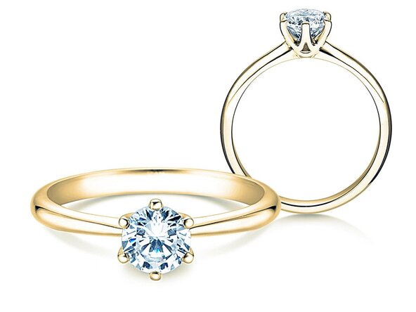 Bague de fiançailles Spirit en 9K or jaune avec diamant 1,00ct G/SI