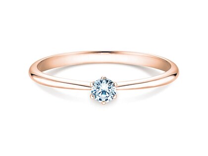 Bague de fiançailles Spirit en 9K or rose avec diamant 0,15ct H/SI