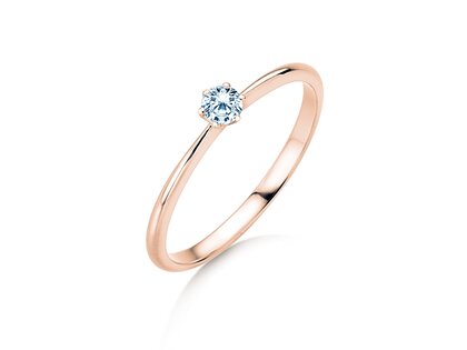 Bague de fiançailles Spirit en 9K or rose avec diamant 0,15ct H/SI