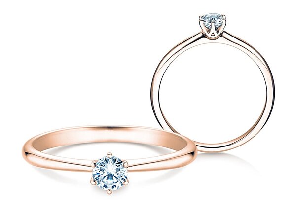 Bague de fiançailles Spirit en 9K or rose avec diamant 0,25ct G/SI
