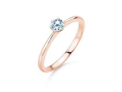 Bague de fiançailles Spirit en 9K or rose avec diamant 0,25ct G/SI
