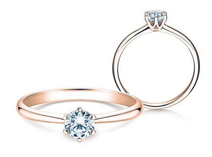 Bague de fiançailles Spirit dans 14K or rose avec diamant 0,50ct H/SI
