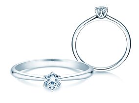 Bague de fiançailles Spirit en 9K or blanc avec diamant 0,25ct G/SI