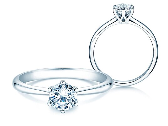 Bague de fiançailles Spirit en 9K or blanc avec diamant 1,00ct H/SI