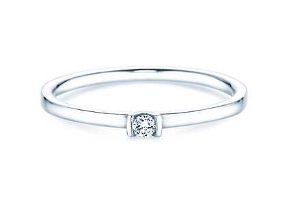 Bague de fiançailles Love dans 14K or blanc avec diamant 0,04ct G/SI