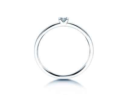 Bague de fiançailles Love dans 14K or blanc avec diamant 0,04ct G/SI