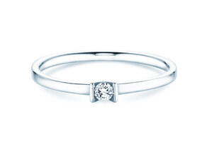Bague de fiançailles Love dans 14K or blanc avec diamant 0,07ct G/SI