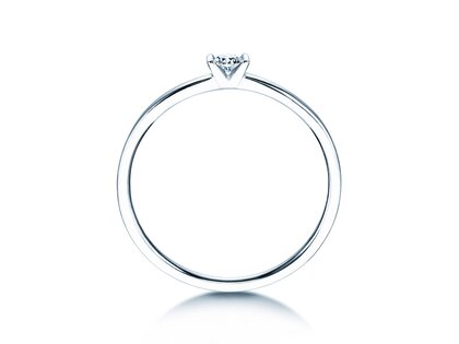 Bague de fiançailles Love dans 14K or blanc avec diamant 0,07ct G/SI