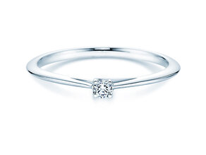 Bague de fiançailles Delight en Argent 925/- avec diamant 0,07ct G/SI