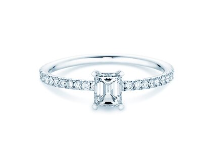 Bague de fiançailles Elaine en 14K or blanc avec diamants 0,86ct G/VS