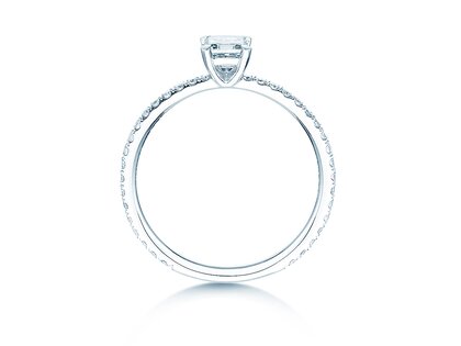 Bague de fiançailles Elaine en 14K or blanc avec diamants 0,86ct G/VS