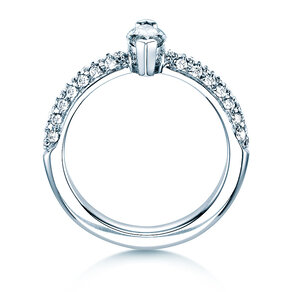 Bague de fiançailles Louis en 18K or blanc avec diamants 1,12ct G/SI