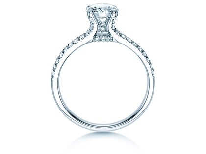 Bague de fiançailles Dynasty dans 18K or blanc avec diamants 1,27ct G/SI
