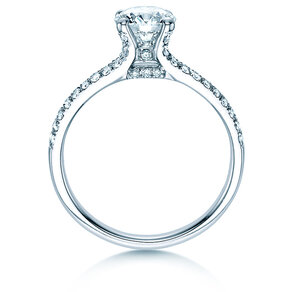 Bague de fiançailles Dynasty dans 18K or blanc avec diamants 1,27ct G/SI